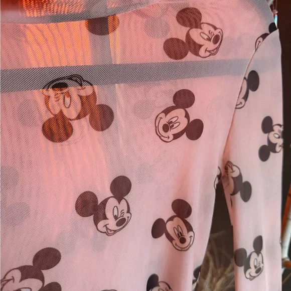 Disney Pink Mickey Mouse sheer Mesh Top - Picture 4 of 6